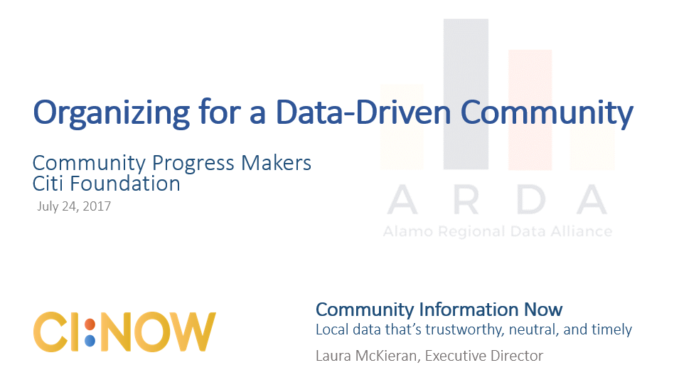 7 - Presentation on “Organizing for a Data-Driven Community” to Citi Community Progress Makers