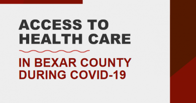 Partial image of cover of Access to Health Care in Bexar County During COVID-19 report in gray and dark red